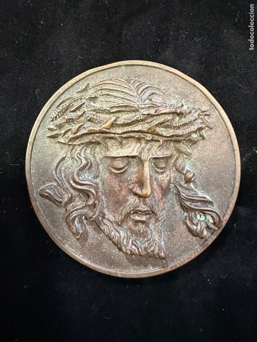 Antig&uuml;edades: ANTIGUA MEDALLA CIEN ANIVERSARIO COFRADIA DE LA BUENA MUERTE - SEMANA SANTA CADIZ - 6 CM