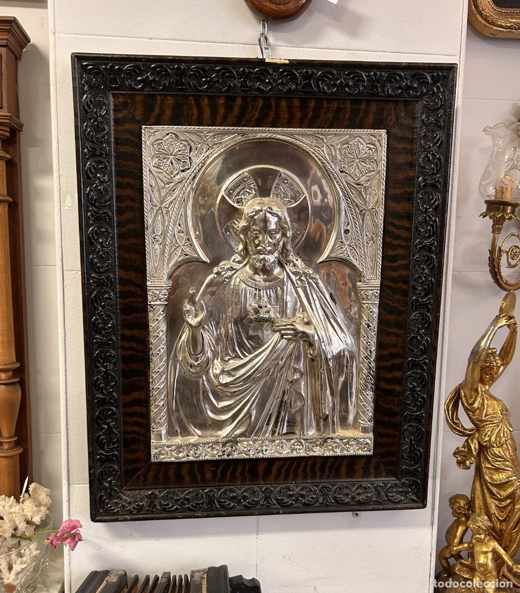 Antig&uuml;edades: Sagrado Coraz&oacute;n enmarcado 68x53 cm