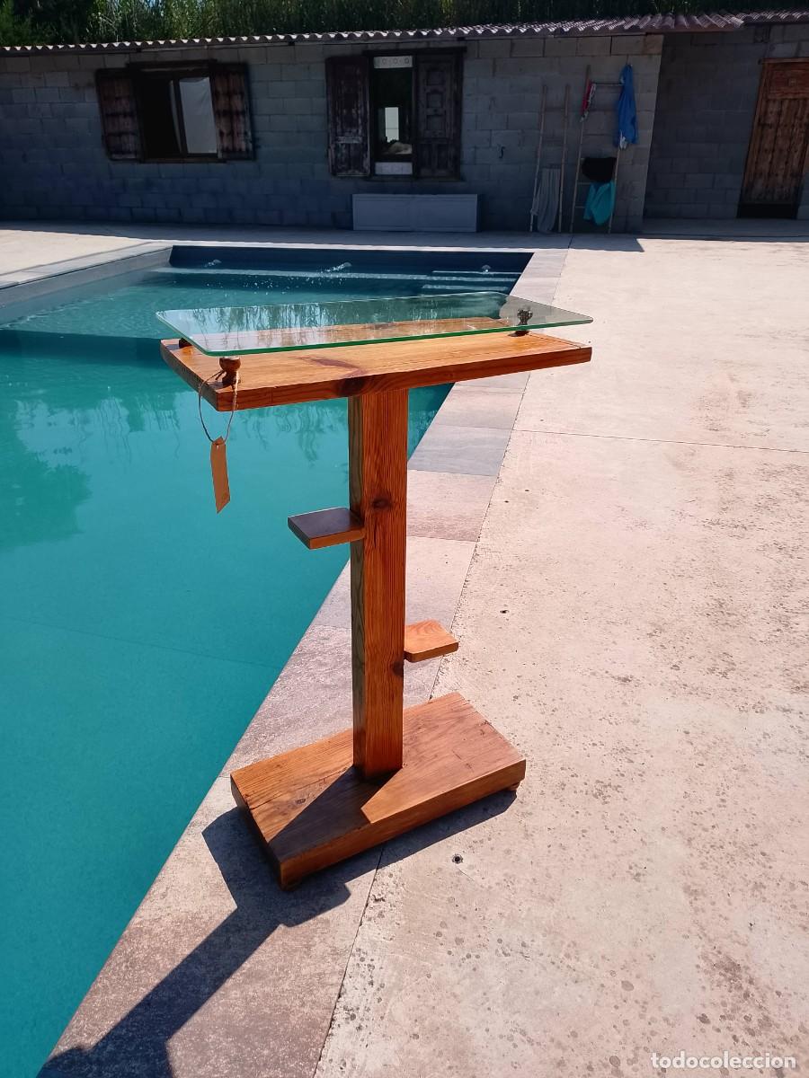 Antig&uuml;edades: Mesa auxiliar Art Deco madera y cristal