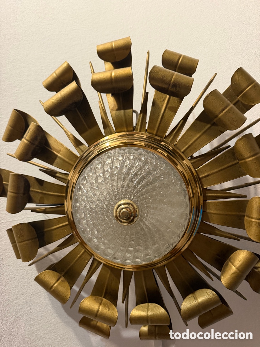 Antig&uuml;edades: L&aacute;mpara de techo corona de sol a&ntilde;os 60