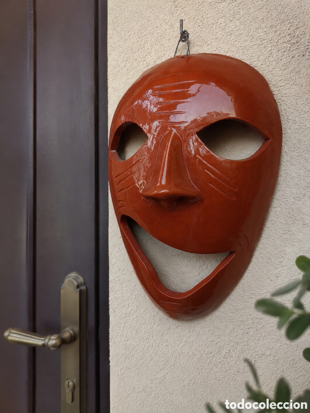 Antig&uuml;edades: M&aacute;scara Veneciana de Cer&aacute;mica Vintage para Colgar &ndash; Decoraci&oacute;n de Pared y Punto de Luz
