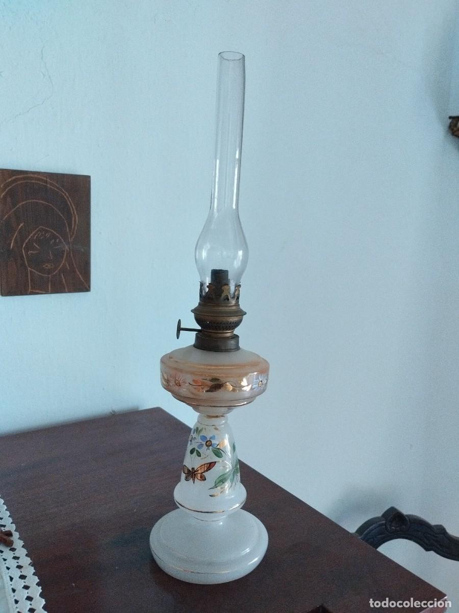 Antiquit&auml;ten: Quinqu&eacute; antiguo opalina pintado