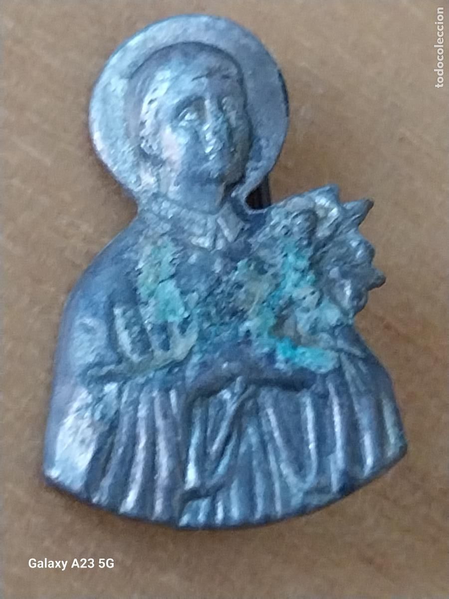 Antig&uuml;edades: SANTA GEMA INSIGNIA MEDALLA ALUMINIO 2CMS ALTO ORIGINAL ANTIGUA