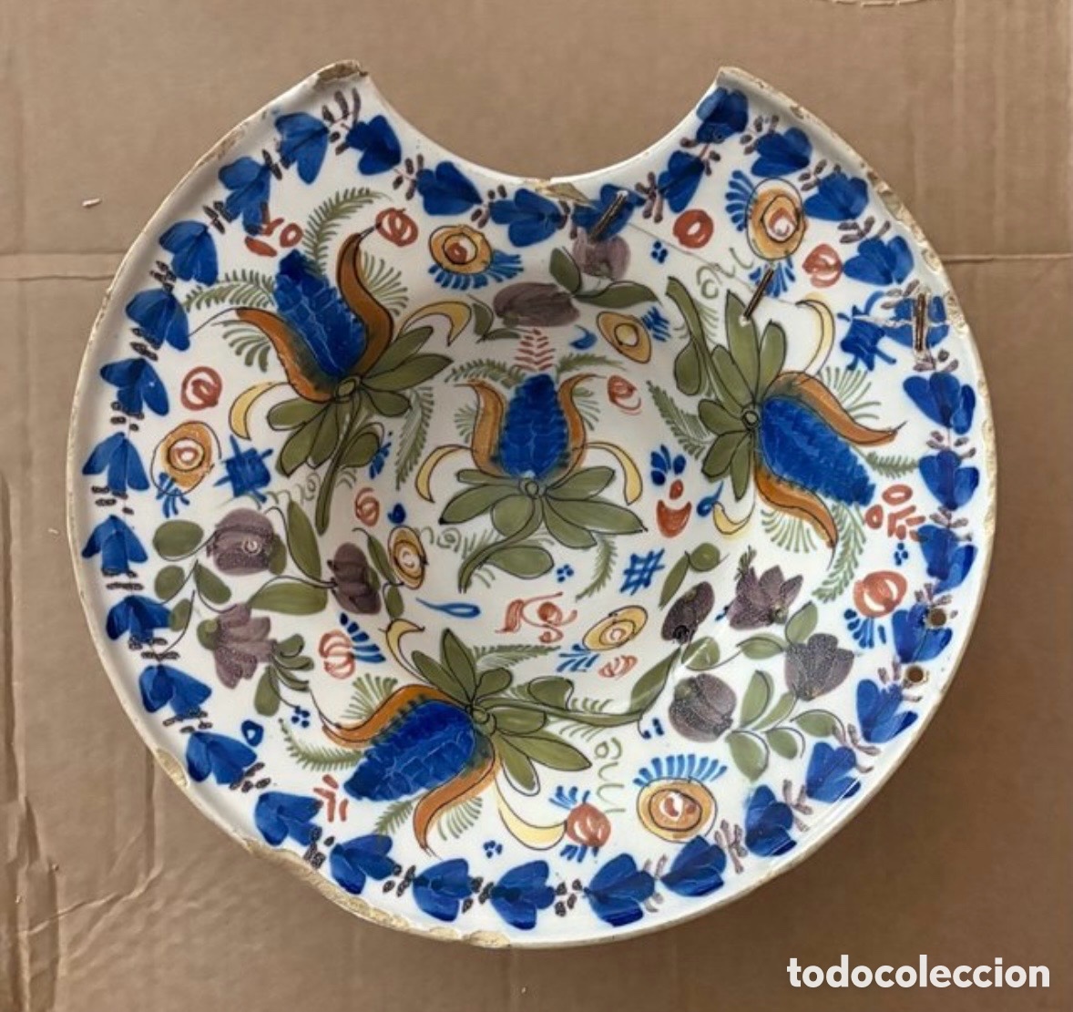 Oggetti Antichi: Bac&iacute;a Barbero Cer&aacute;mica S.XVIII 24 cm