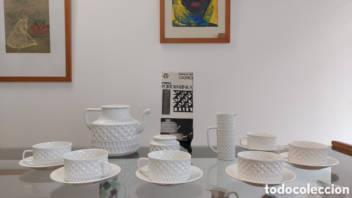 Antig&uuml;edades: Juego de t&eacute; Cer&aacute;micas Del Castro a&ntilde;os 60'