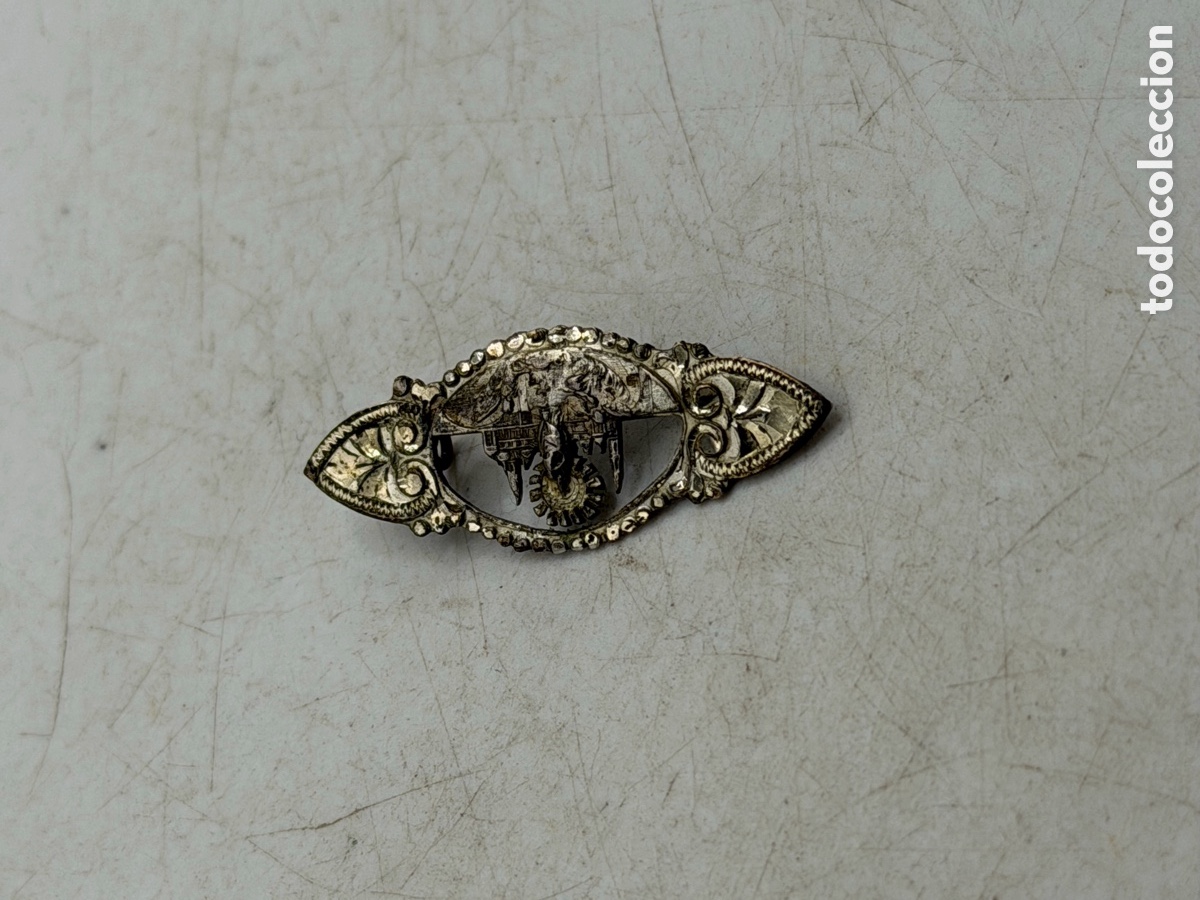 Antig&uuml;edades: Antiguo Broche Virgen Plata de Ley - Foto 2