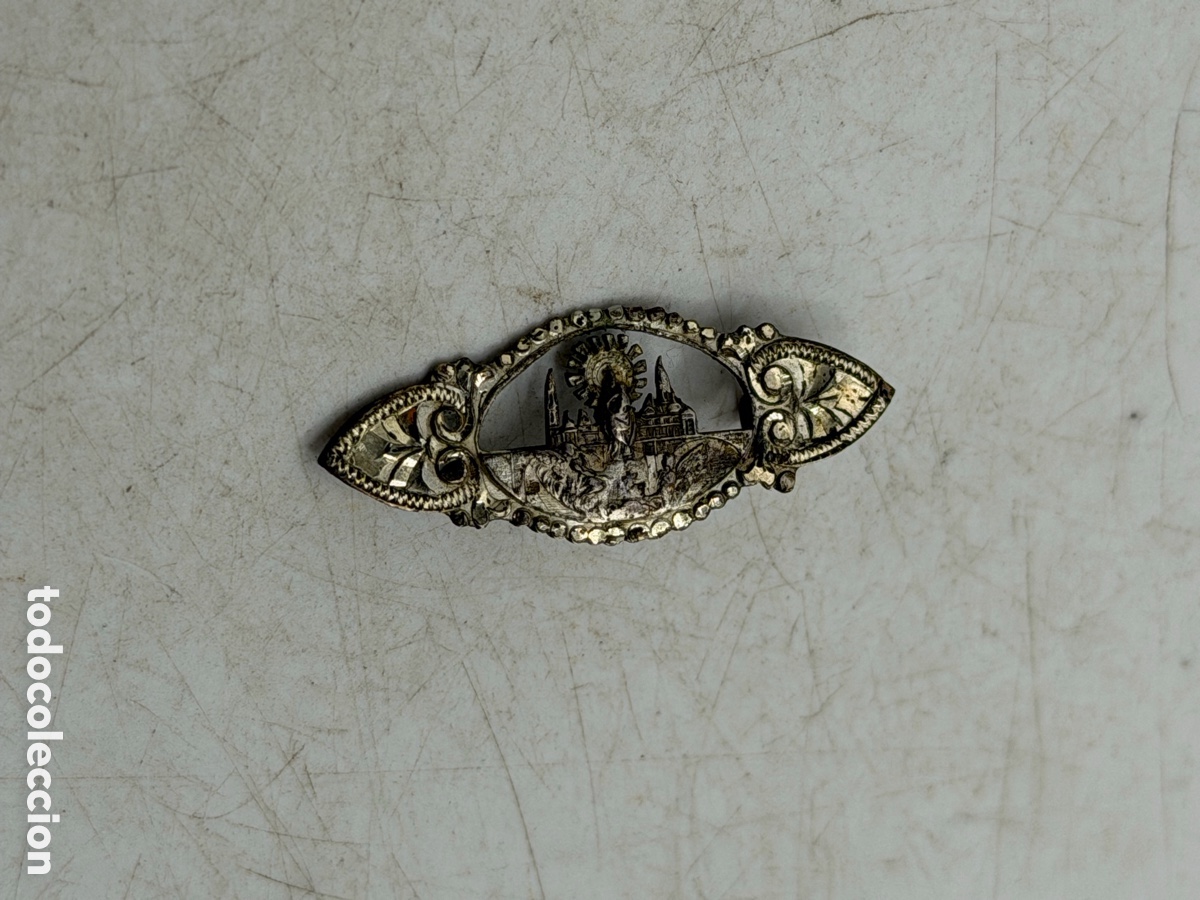 Antig&uuml;edades: Antiguo Broche Virgen Plata de Ley - Foto 3
