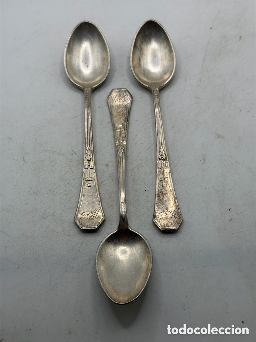 Antig&uuml;edades: Tres Cucharas de Plata Meneses - Foto 2