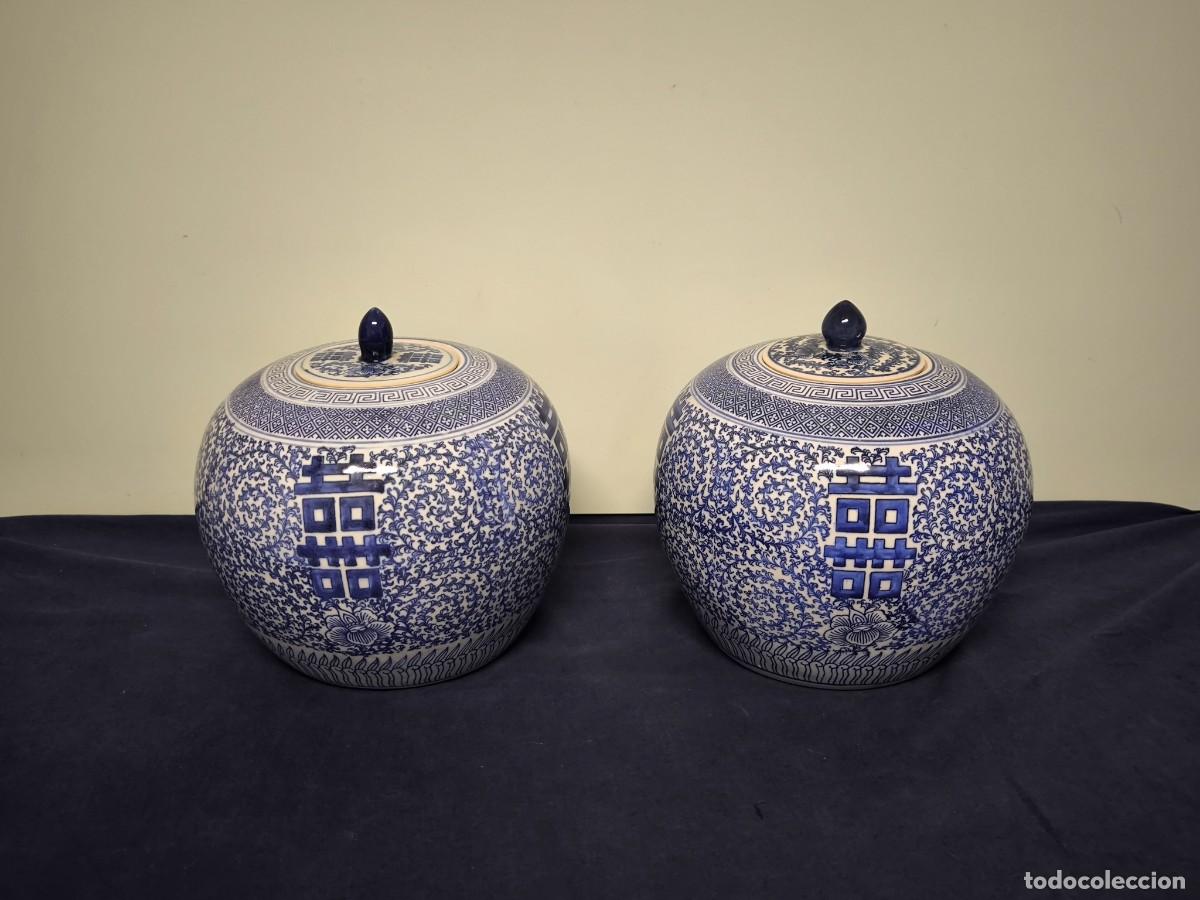 Antig&uuml;edades: PAREJA DE TIBORES CHINOS EN PORCELANA