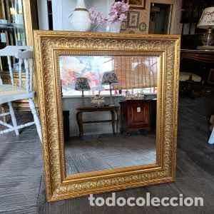 Antig&uuml;edades: ESPEJO DORADO RECTANGULAR - Foto 3