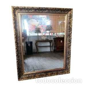 Antig&uuml;edades: ESPEJO DORADO RECTANGULAR