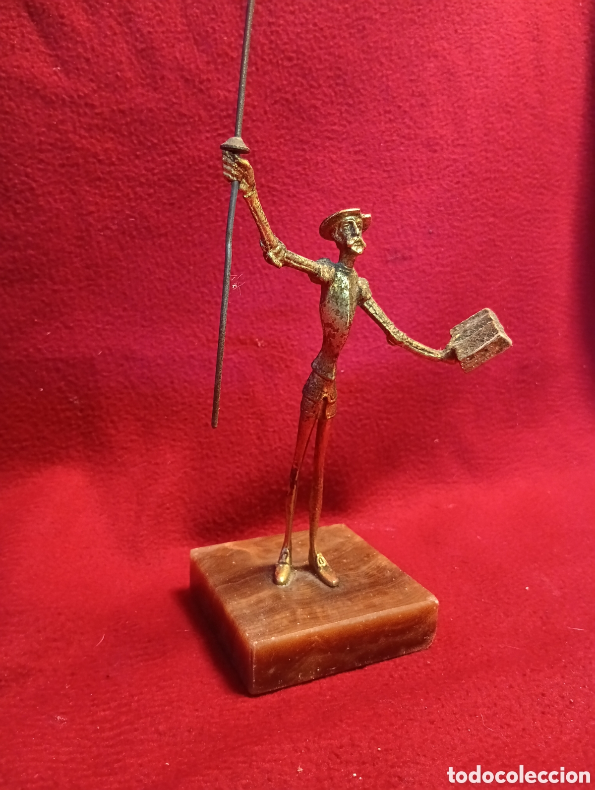 Antig&uuml;edades: Figura de Don Quijote en bronce. - Foto 2