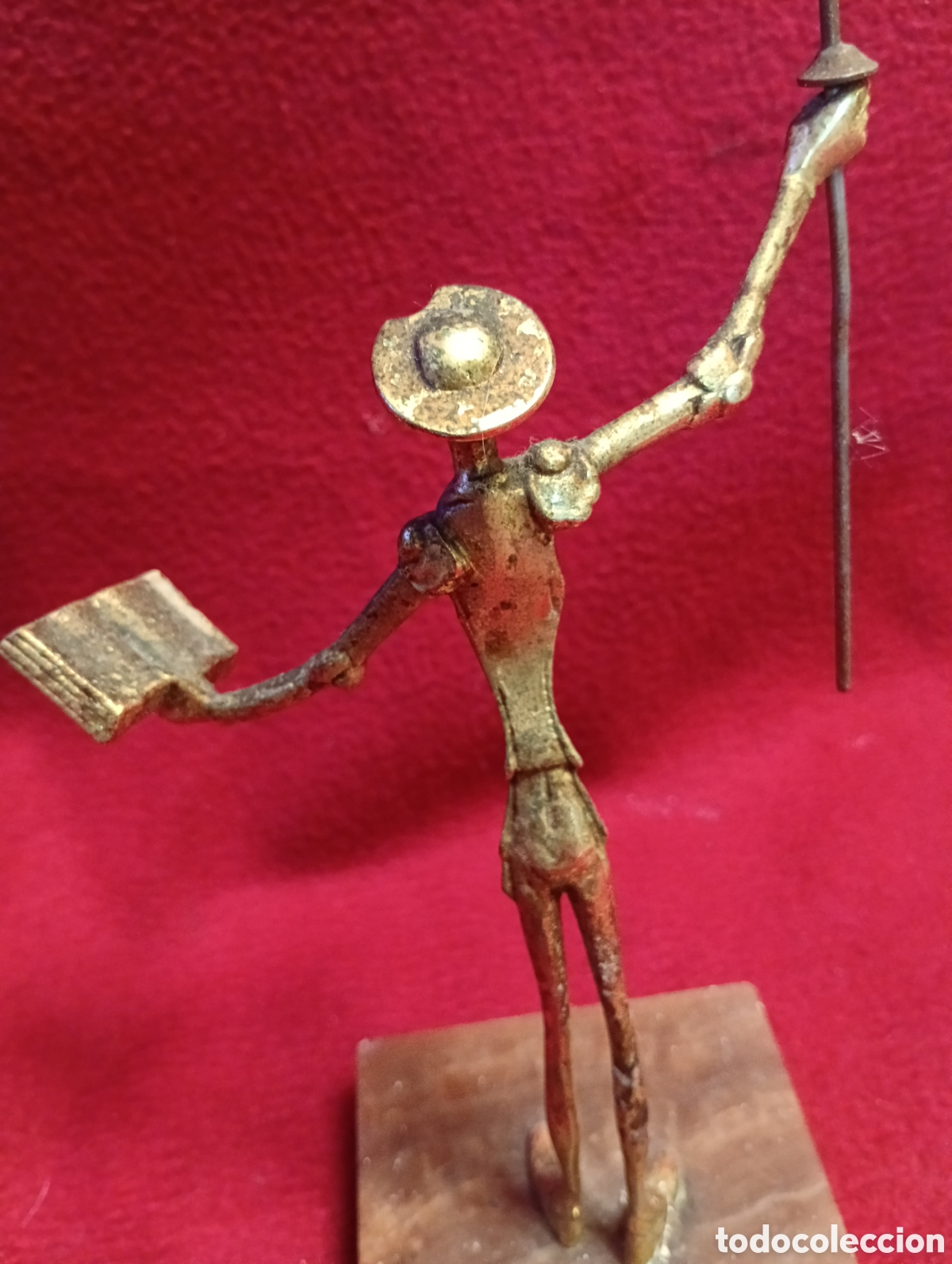 Antig&uuml;edades: Figura de Don Quijote en bronce. - Foto 3
