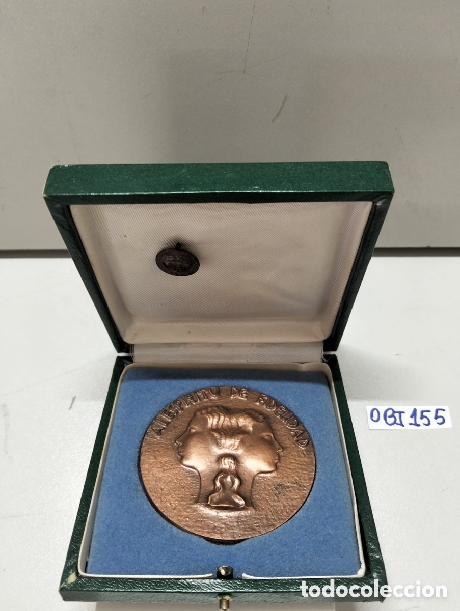 Antig&uuml;edades: ANTIGUA MEDALLA DE BRONCE- AL ESPIRITU DE FIDELIDAD COMPA&Ntilde;IA TELEFONICA NACIONAL DE ESPA&Ntilde;A