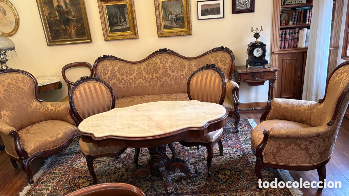 Antig&uuml;edades: Juego sal&oacute;n isabelino completo - Foto 13