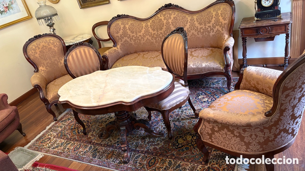 Antig&uuml;edades: Juego sal&oacute;n isabelino completo - Foto 16