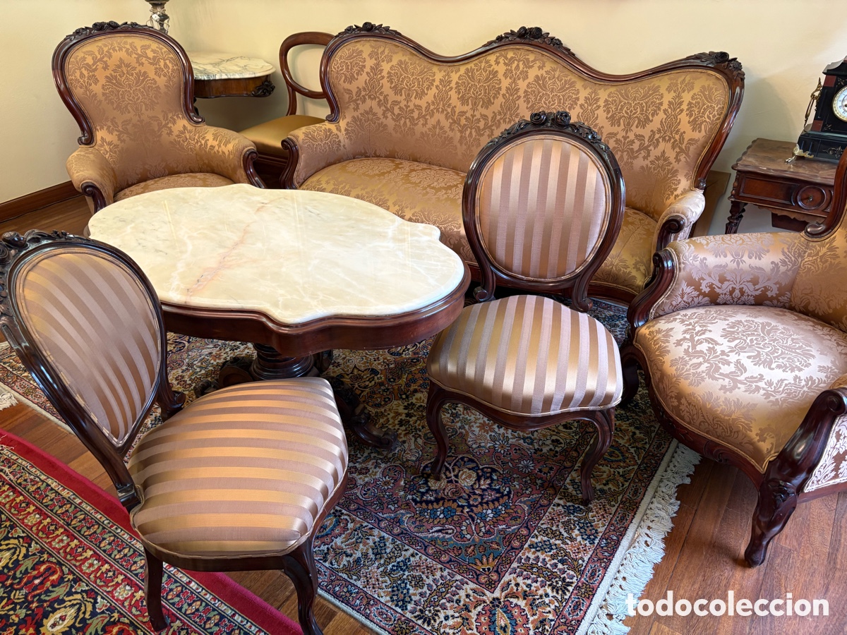 Antig&uuml;edades: Juego sal&oacute;n isabelino completo - Foto 20