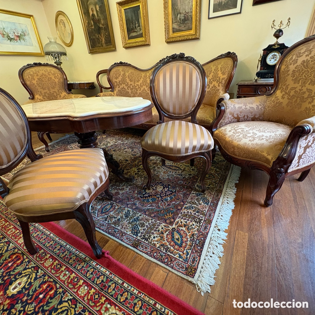 Antig&uuml;edades: Juego sal&oacute;n isabelino completo - Foto 21