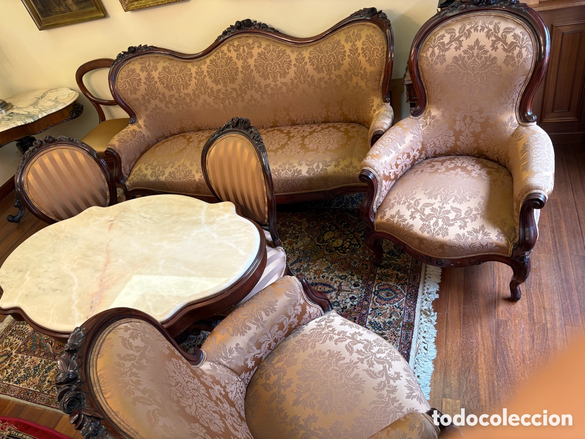Antig&uuml;edades: Juego sal&oacute;n isabelino completo - Foto 28