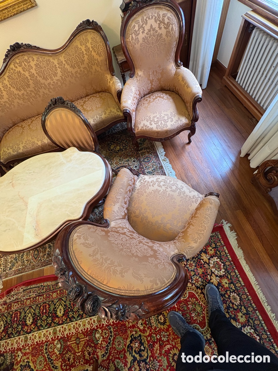 Antig&uuml;edades: Juego sal&oacute;n isabelino completo - Foto 29