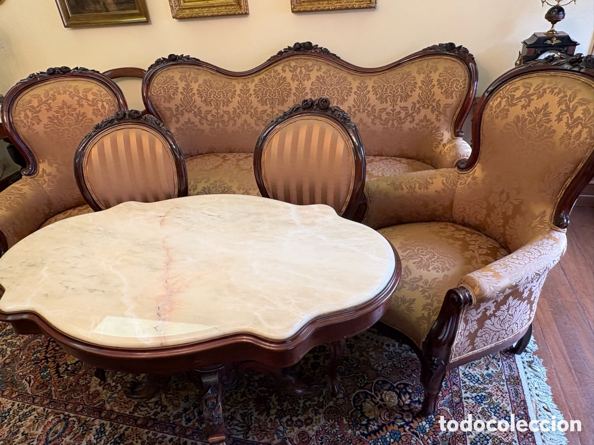 Antig&uuml;edades: Juego sal&oacute;n isabelino completo - Foto 30
