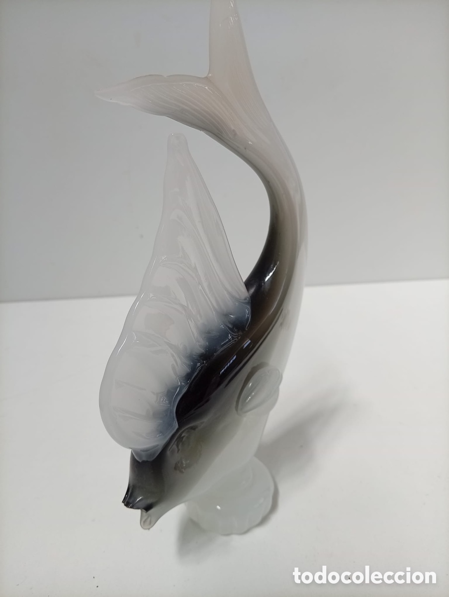 Antig&uuml;edades: . FIGURA PEZ CRISTAL DE MURANO.