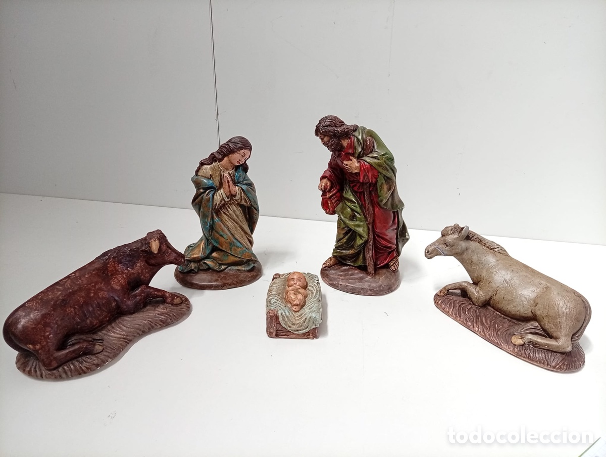 Antiques: . NACIMIENTO DE ESCAYOLA. PINTADO A MANO.