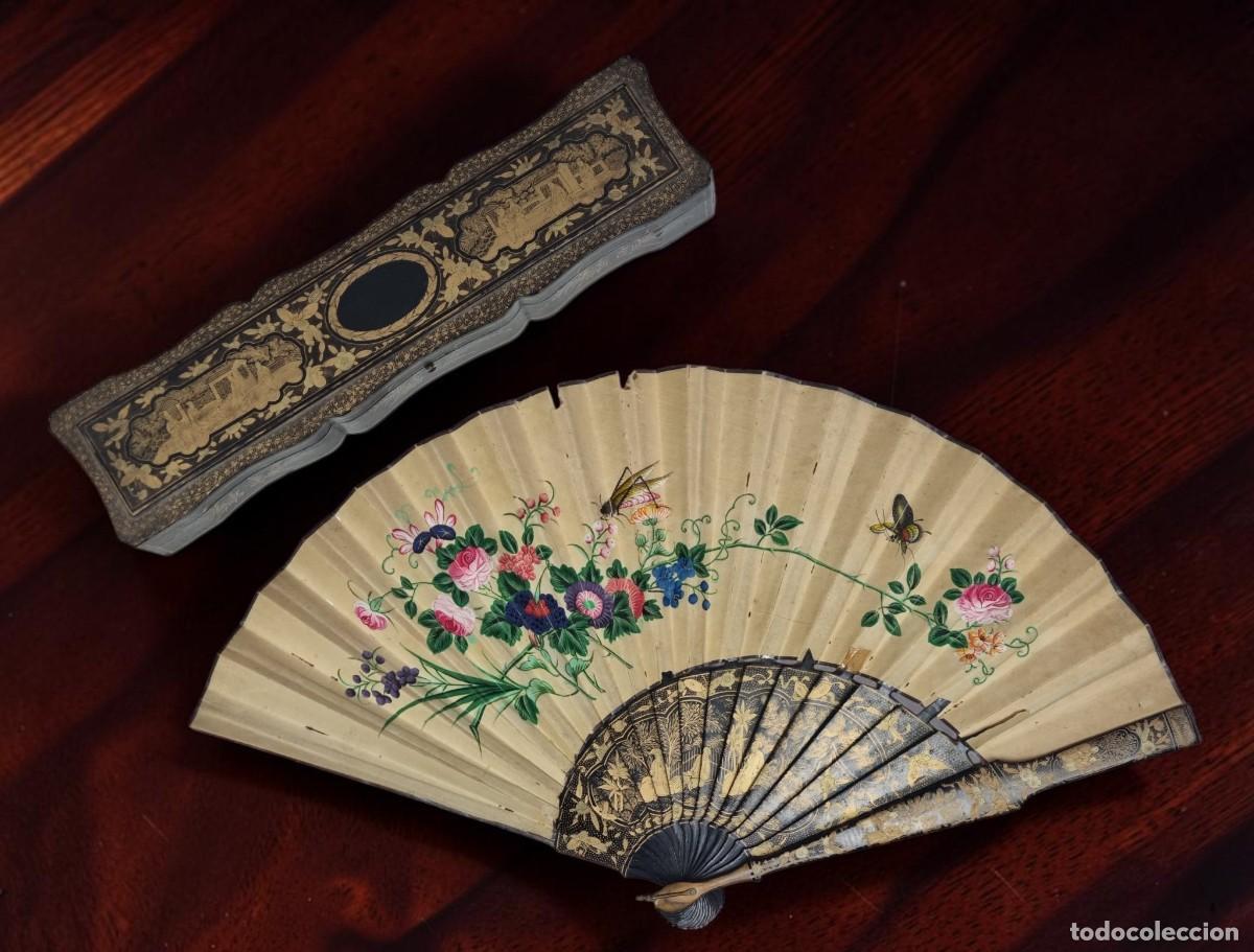 Antiques: ANTIGUO ABANICO CHINO &rdquo;DE LAS MIL CARAS&rdquo; - CANT&Oacute;N, SIGLO XIX - CON CAJA ORIGINAL DE LACA