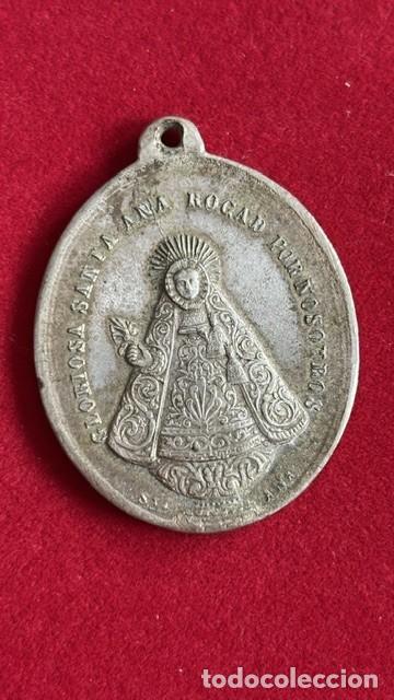 Antiques: Medalla nuestra se&ntilde;ora de Santa Ana , 4,2x3,3 cm , 19,7 grs,