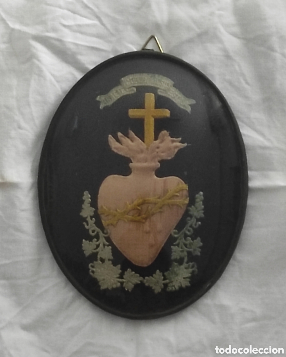 Antig&uuml;edades: EXVOTO OVALADO DEL SAGRADO CORAZ&Oacute;N DE JES&Uacute;S - SIGLO XIX