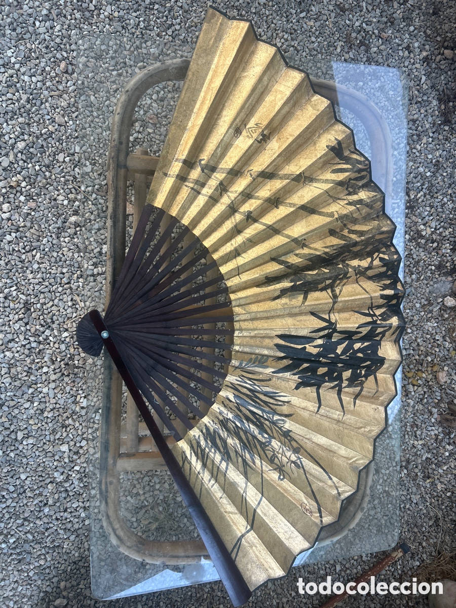 Antig&uuml;edades: Gran abanico plegablede estilo oriental