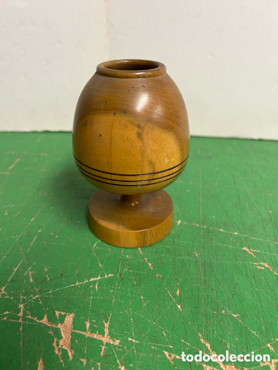 Antig&uuml;edades: MATE DE MADERA TORNEADA ESTILO TRADICIONAL