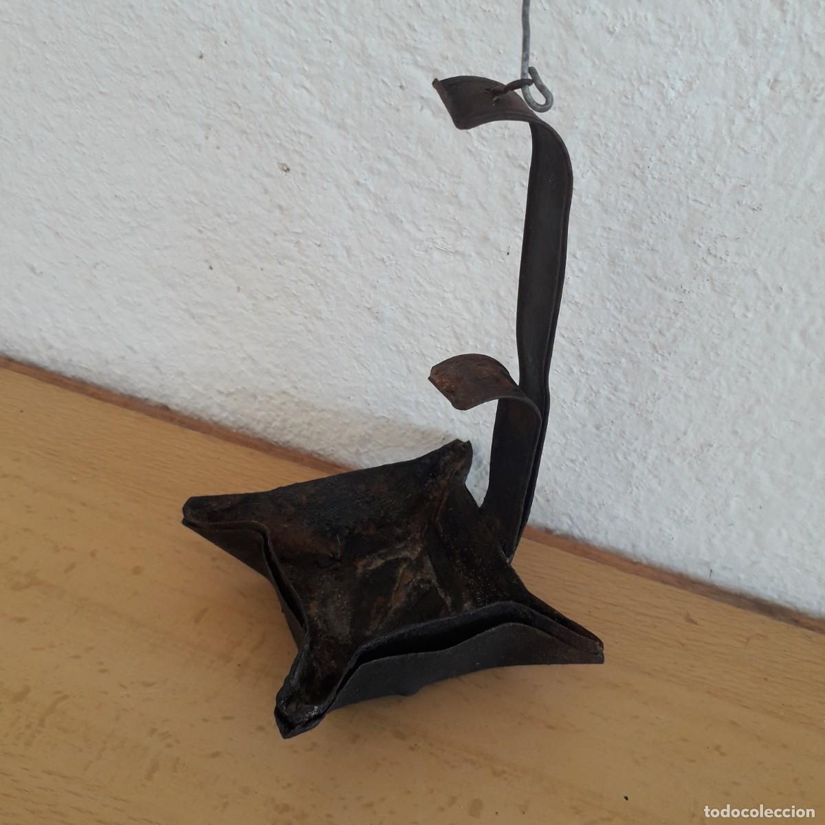 Antig&uuml;edades: CD2 CANDIL DE HOJALATA DOBLE CAZOLETA - Foto 4