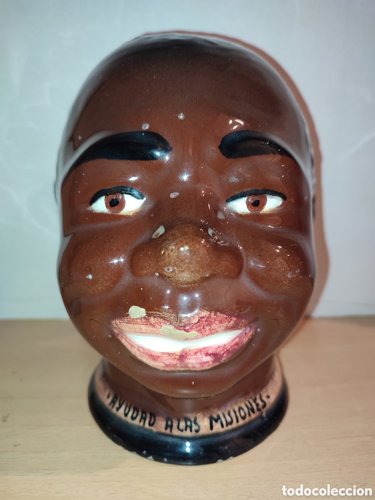 Antig&uuml;edades: Hucha Domund Ayudad a las misiones cer&aacute;mica vidriada o porcelana