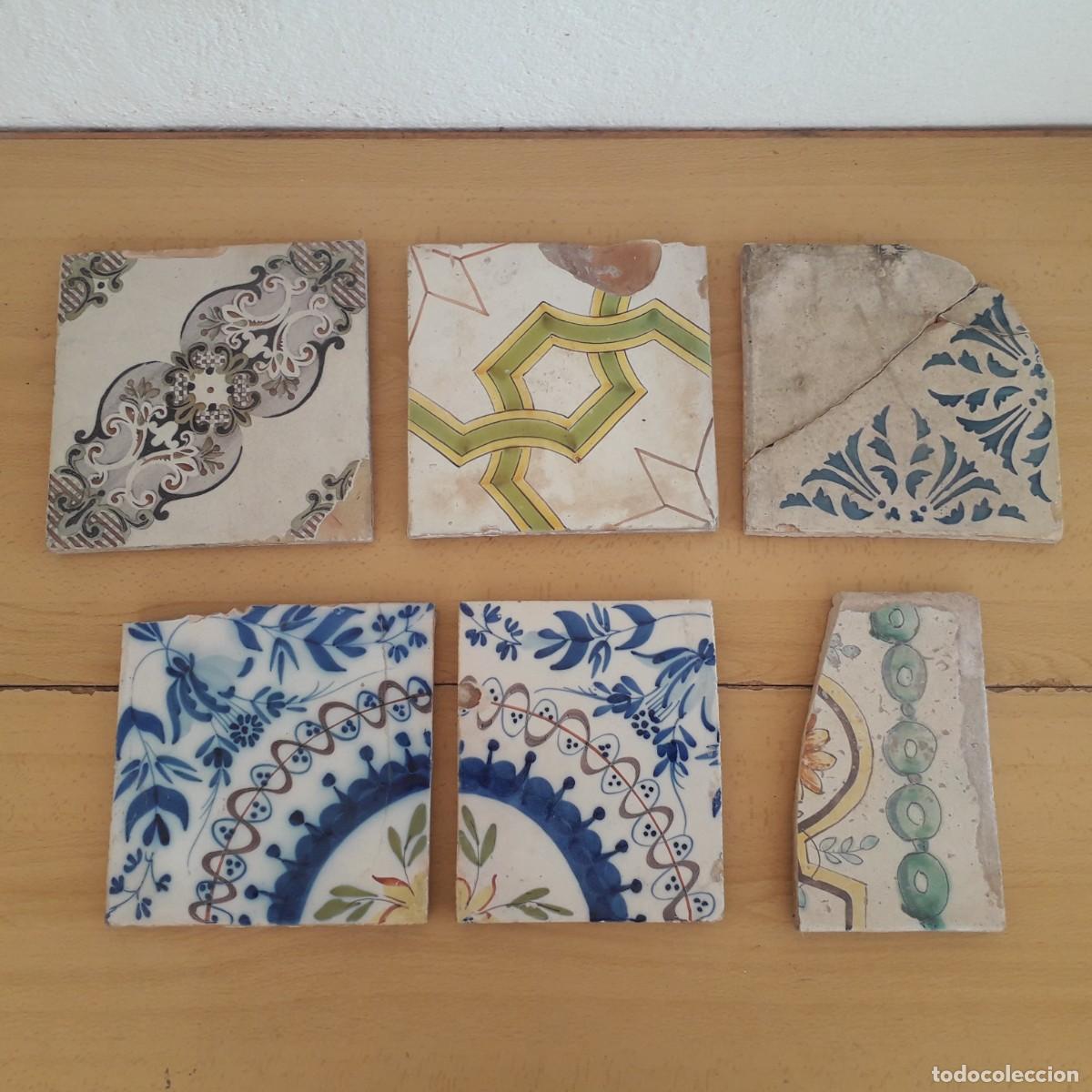 Antig&uuml;edades: AZULEJOS ANTIGUOS BARRO SIGLO XIX