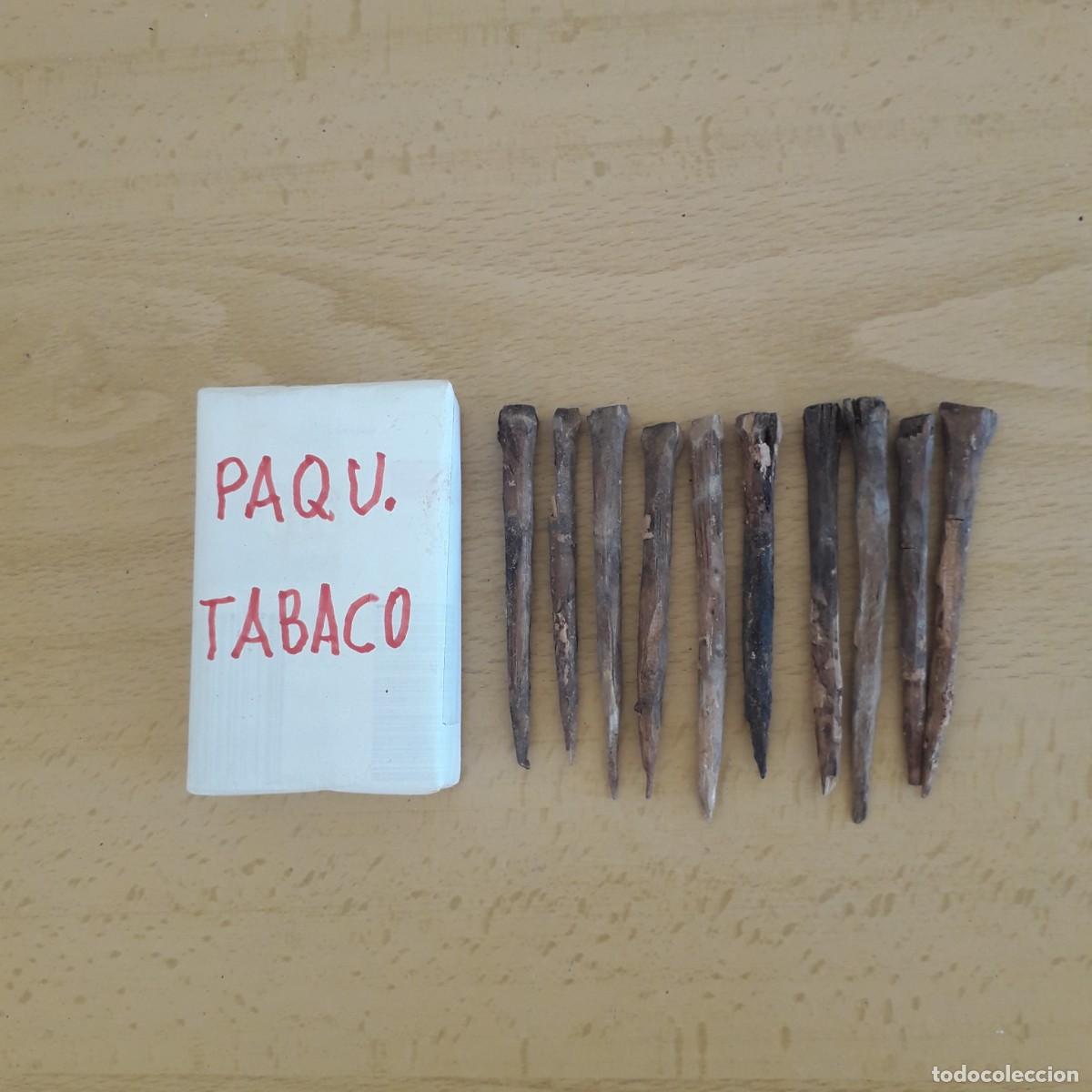 Antig&uuml;edades: 10 CLAVOS ANTIGUOS DE MADERA DE ENEBRO - Foto 4