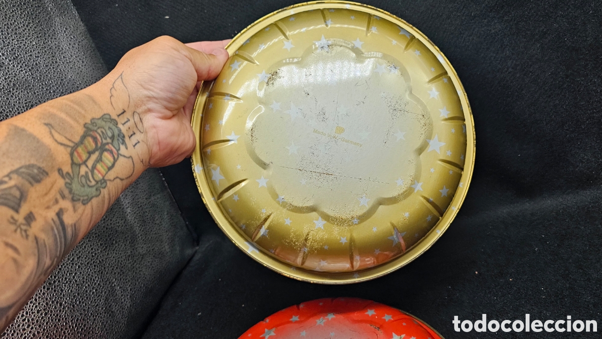 Antig&uuml;edades: Antiguos platos de chapa navide&ntilde;os - Foto 9