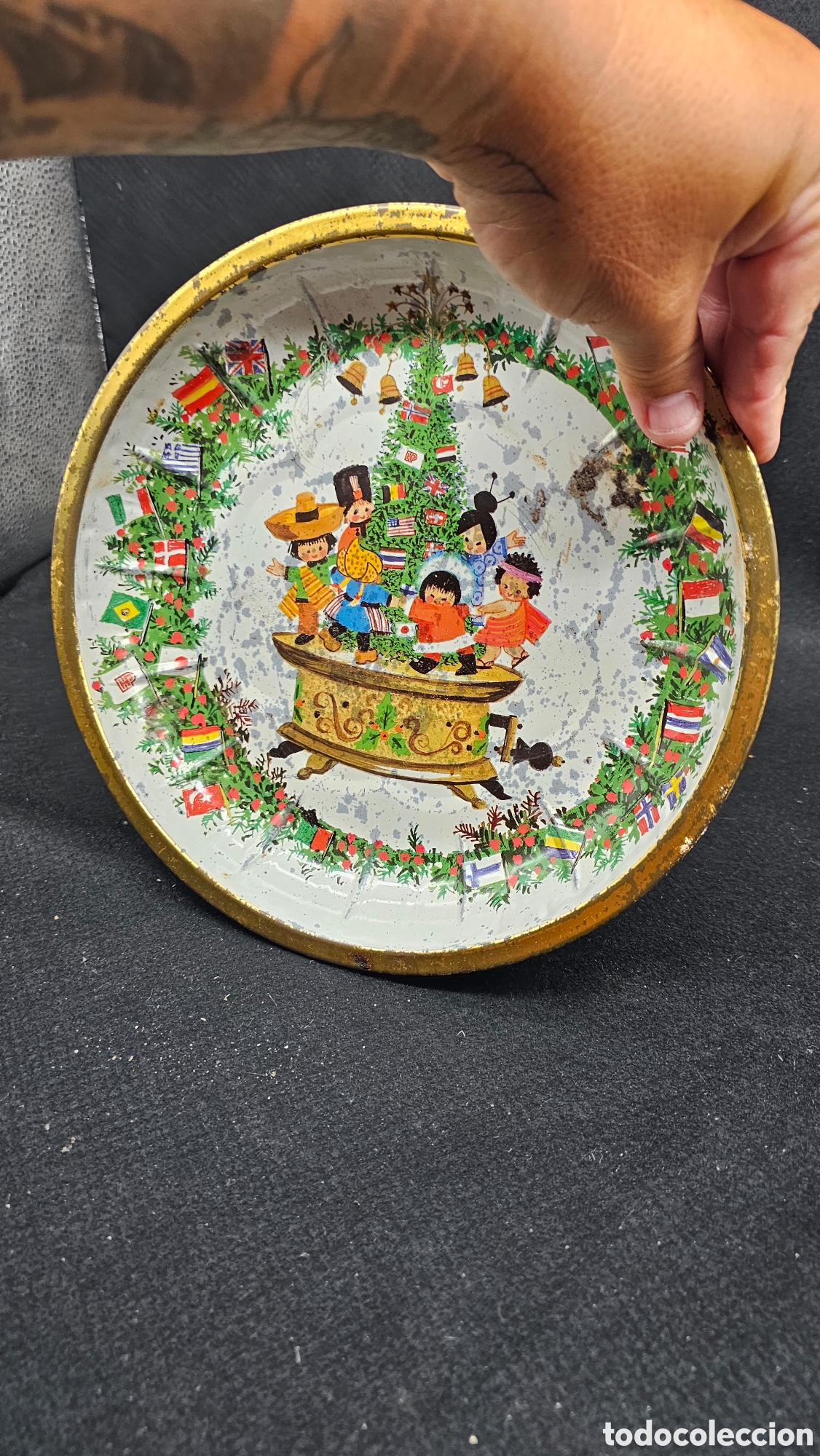 Antig&uuml;edades: Antiguos platos de chapa navide&ntilde;os - Foto 10