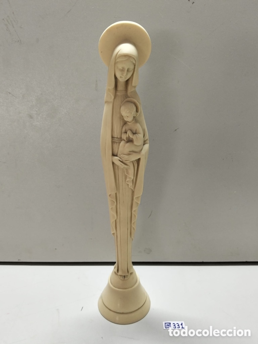 Antig&uuml;edades: BONITA VIRGEN CON NI&Ntilde;O TALLA RESINA VINTAGE