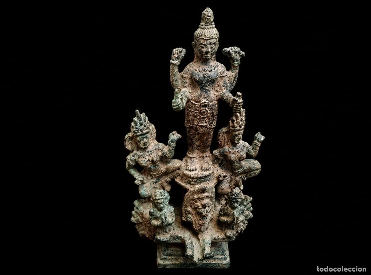 Antig&uuml;edades: Arqueolog&iacute;a. Relicario en bronce Cultura Khemer S. XII-XIII D.C.