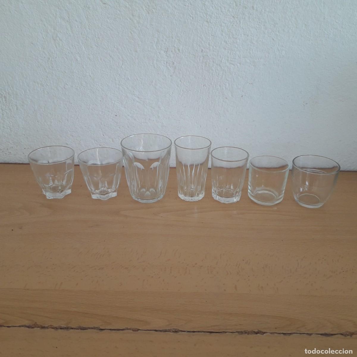 Antig&uuml;edades: 7 VASOS CRISTAL ANTIGUOS