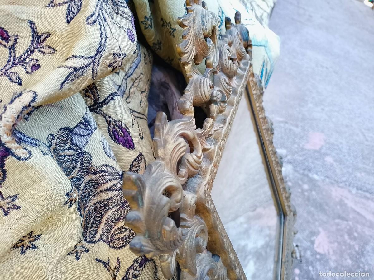 Antig&uuml;edades: Antiguo marco de bronce espejo cornucopia barroco - Foto 6