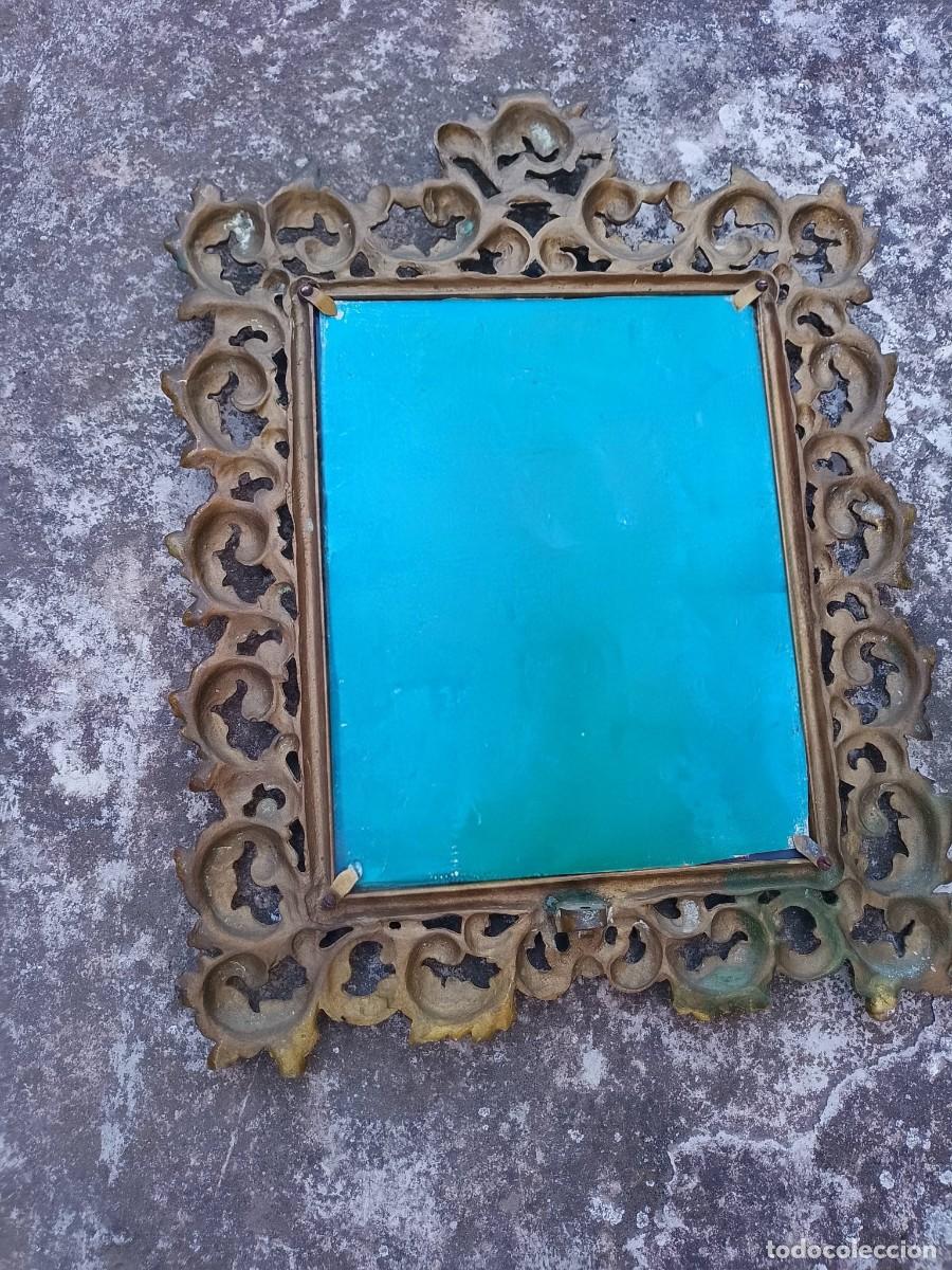 Antig&uuml;edades: Antiguo marco de bronce espejo cornucopia barroco - Foto 9