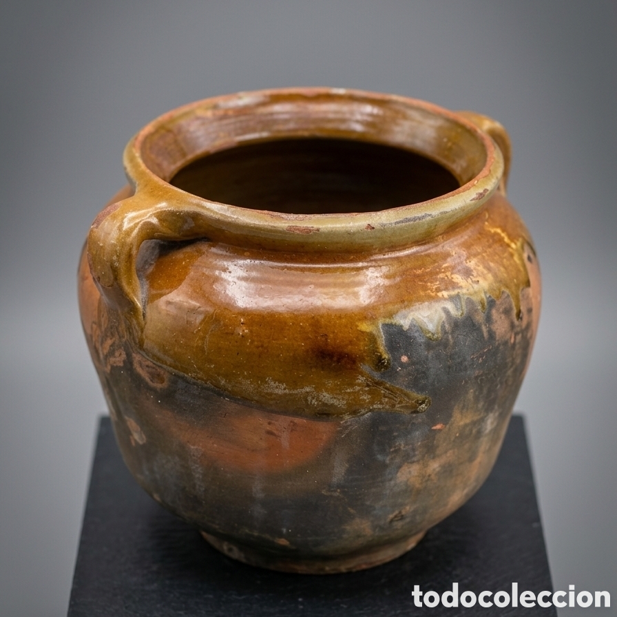 Antig&uuml;edades: OLLA - PUCHERO DE BARRO COCIDO CON ASAS - - Foto 2