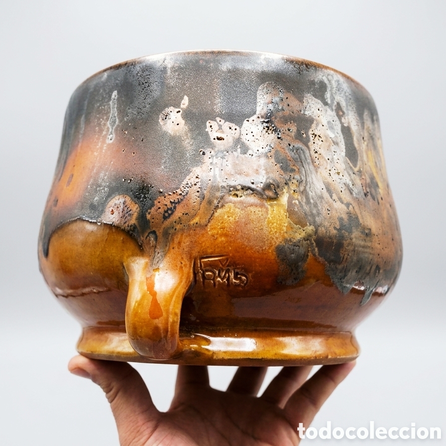 Antig&uuml;edades: OLLA - PUCHERO DE BARRO COCIDO CON ASAS - - Foto 3