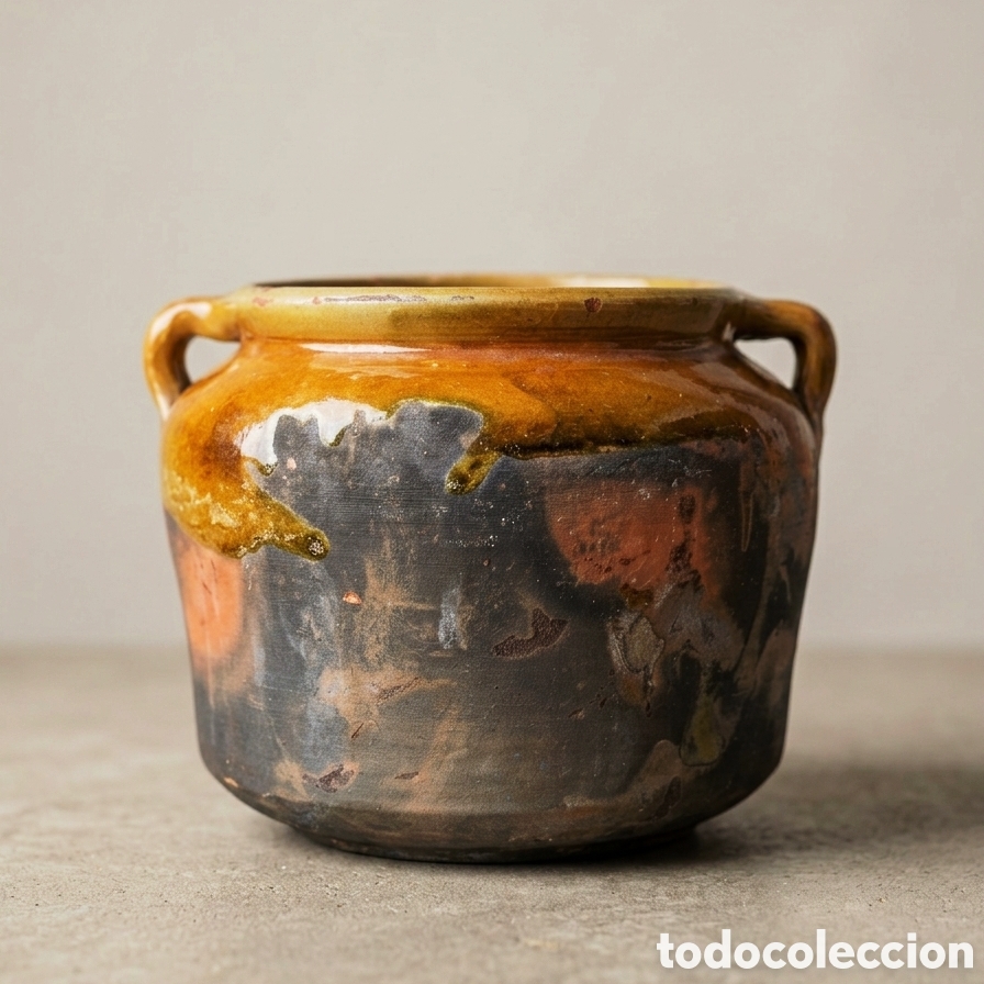 Antig&uuml;edades: OLLA - PUCHERO DE BARRO COCIDO CON ASAS -