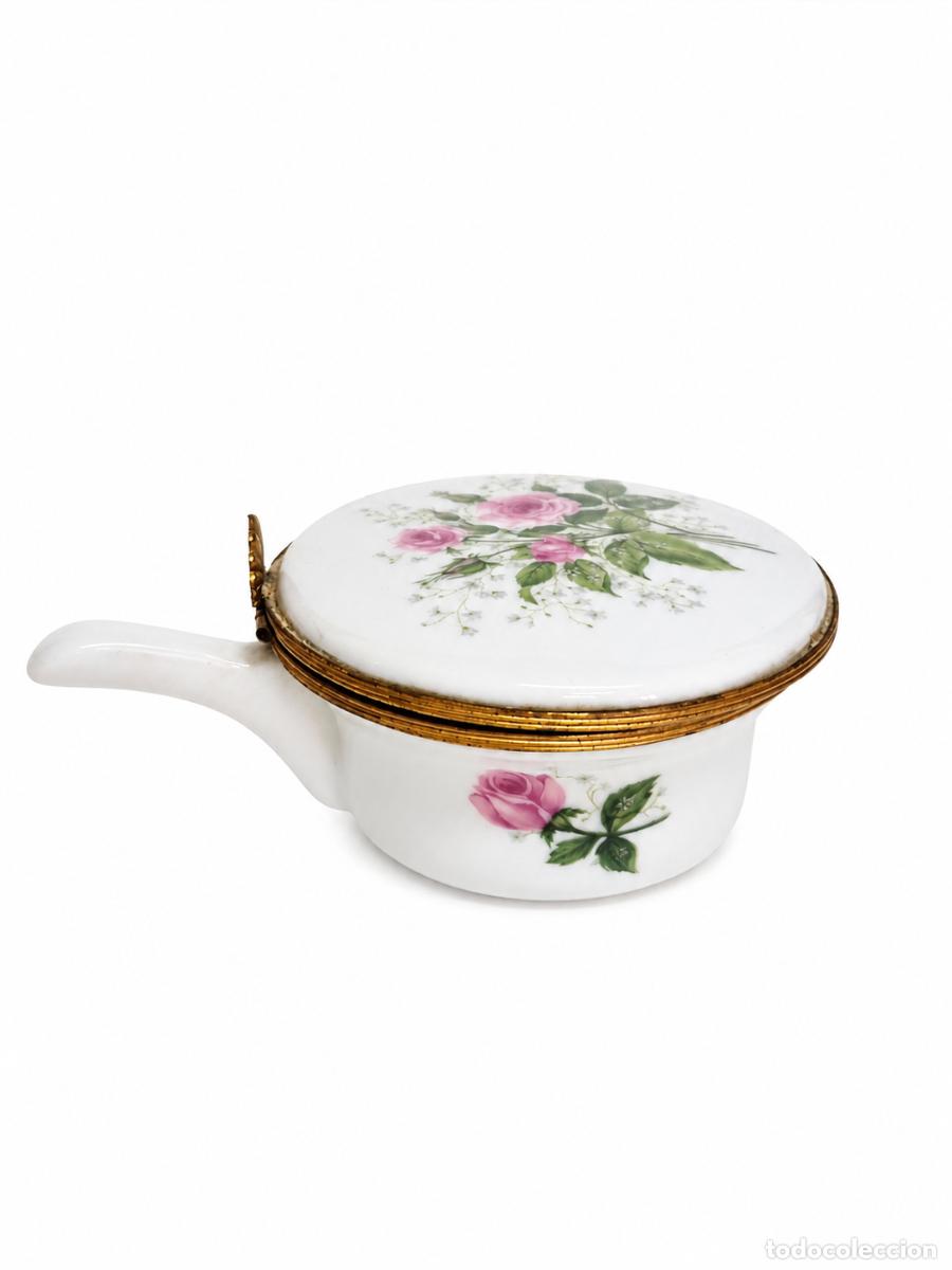 Antig&uuml;edades: Cajita, Joyero o Portajoyas - Porcelana con Mango - Sello Halga, Par&iacute;s - Vintage - A&ntilde;os 70