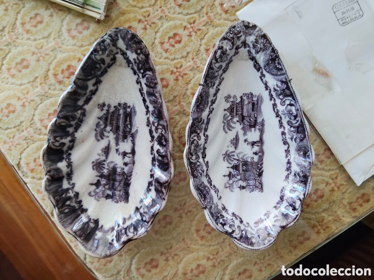 Antig&uuml;edades: Rabanera almendrera de loza Real F&aacute;brica de Sargadelos serie China Opaca en negro siglo XIX