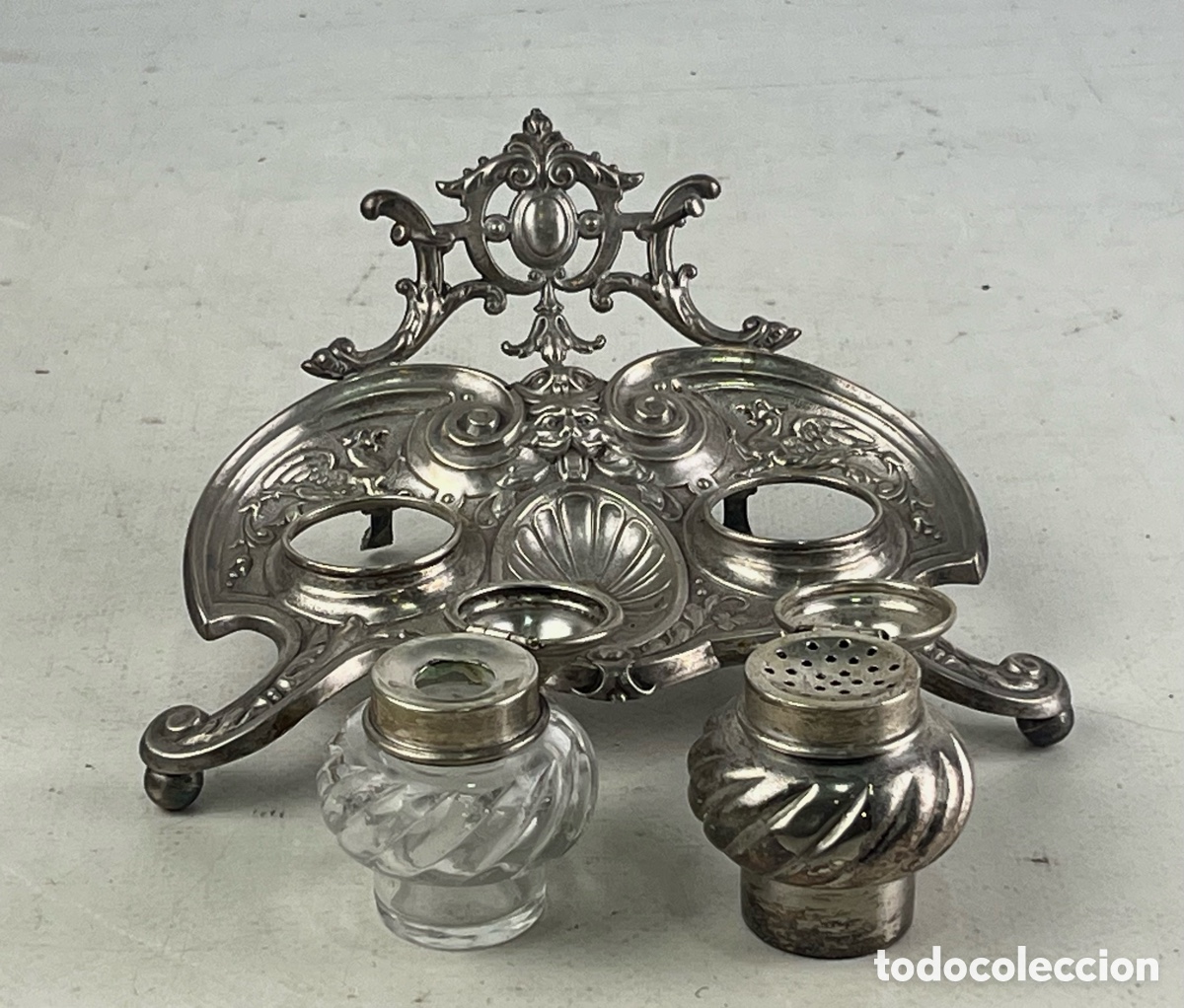 Antig&uuml;edades: ANTIGUO TINTERO EN PLATA - Foto 6