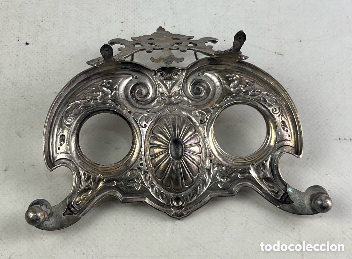 Antig&uuml;edades: ANTIGUO TINTERO EN PLATA - Foto 7
